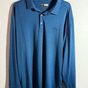 Men’s XL Blue Callaway Opti-Dri Long Sleeve Athletic, Lightweight Sporty Polo